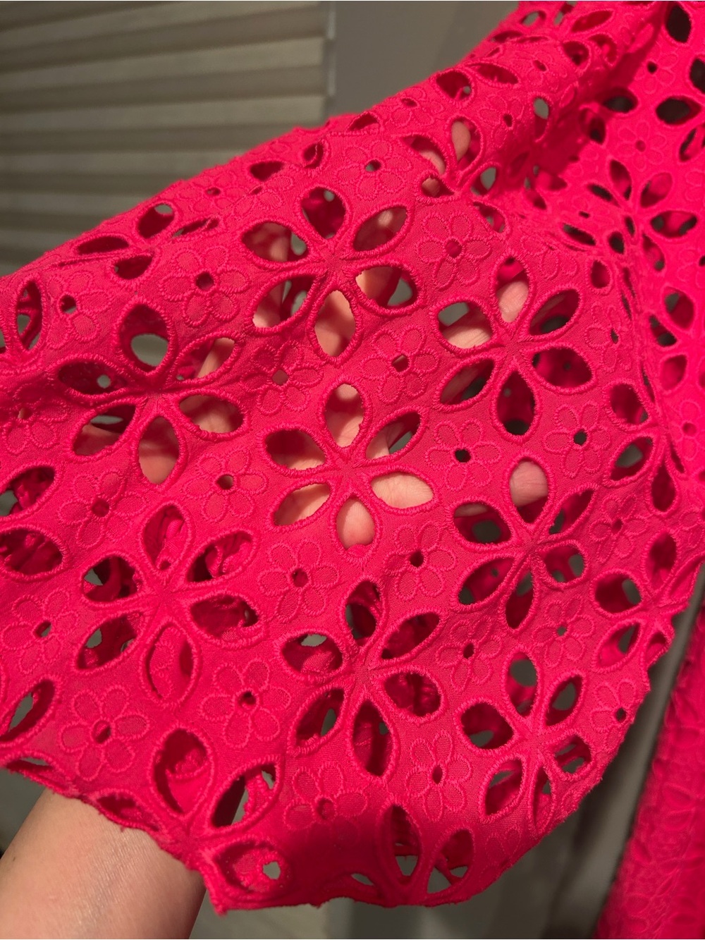 Trina Turk Hot Pink Long-Sleeve Lace Mini Dress - Picture 3 of 4